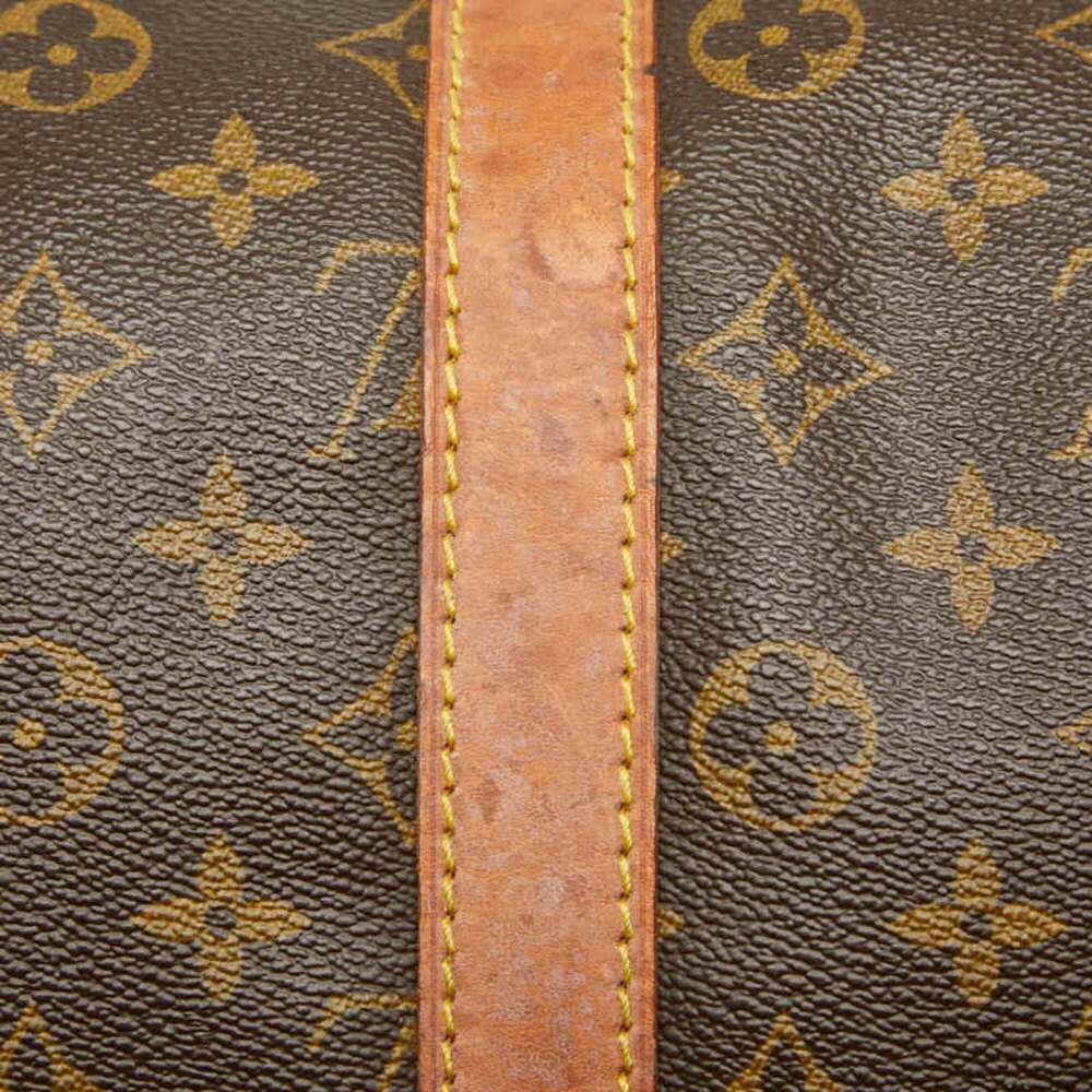 LOUIS VUITTON Authentic Brown Monogram Leather Keepall 55 Boston Bag - Picture 10 of 16